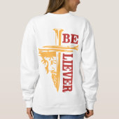 Jesus Cross Nail Design – Powerful Christian スウェットシャツ (裏面)