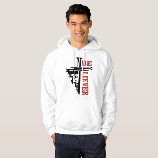 Jesus Cross Nail Design – Powerful Christian パーカ (正面フル)