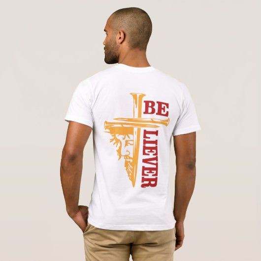 Jesus Cross Nail Design – Powerful Christian Tシャツ (裏面フル)