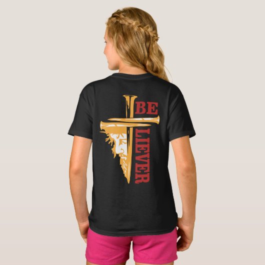 Jesus Cross Nail Design – Powerful Christian Tシャツ (裏面フル)