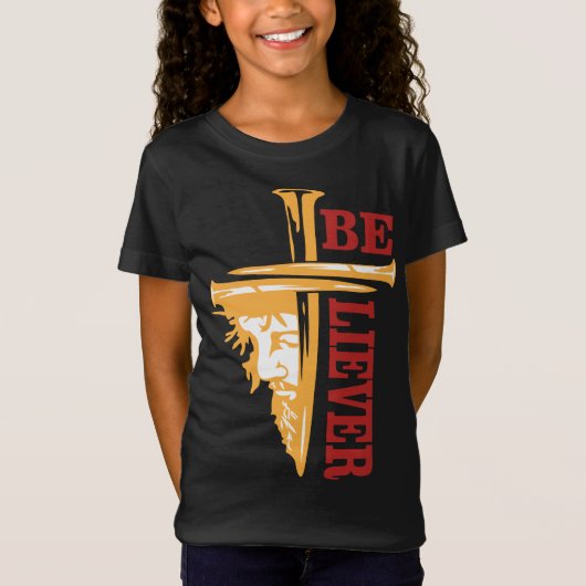 Jesus Cross Nail Design – Powerful Christian Tシャツ (正面)