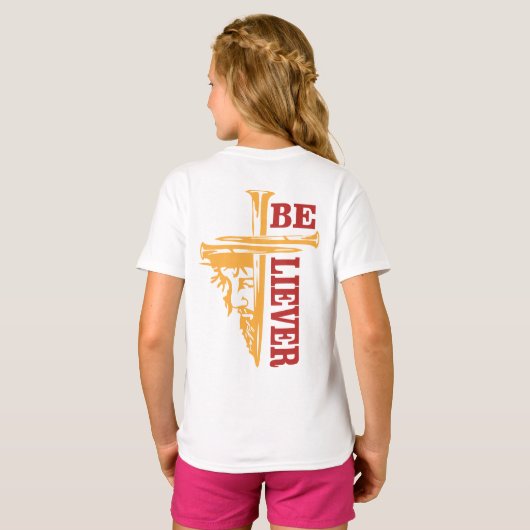 Jesus Cross Nail Design – Powerful Christian Tシャツ (裏面フル)