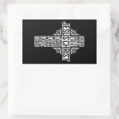 JESUS CROSS - NAMES OF CHRIST STICKER 長方形シール (バッグ)