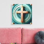 Jesus Cross Stretched Canvas Print キャンバスプリント (インサイチュ (リビング))