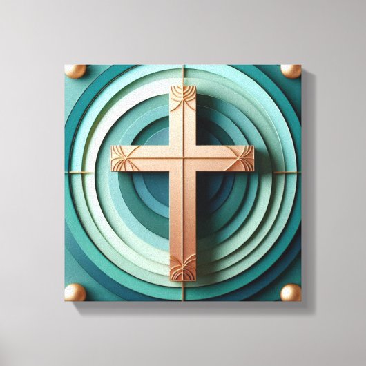 Jesus Cross Stretched Canvas Print キャンバスプリント (正面)