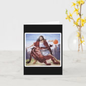 Jesus Crossing Up Satan Bysketbyll カード (黄色い花)