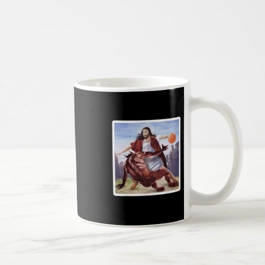 Jesus Crossing Up Satan Sketll コーヒーマグカップ (右)