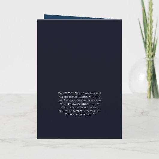 Jesus Crucified Blessed Easter Card Blue カード (裏面)