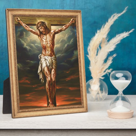 Jesus Crucified for Our Sins Realistic Plaque フォトプラーク (側面)