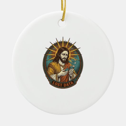 Jesus Crushed USB Flash Drive Lost Data Humor_1 セラミックオーナメント (正面)