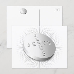 Jesus Cures Pill – キリスト教の信仰祈 シーズンポストカード