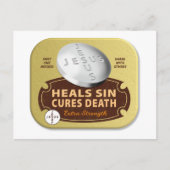 Jesus Cures Pill – キリスト教の信仰祈 シーズンポストカード (正面)