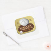 Jesus Cures Pill - Christian Heals Faith God スクエアシール (封筒)