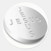 Jesus Cures Pill - Christian Heals Love Faith God ラウンドシール (正面)