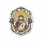 Jesus Dead Headphones Mid Set Silent Workout Gym H シール (正面)