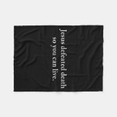 Jesus Defeated Death So You Can Live Christian  フリースブランケット (正面(横))
