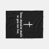 Jesus Defeated Death So You Can Live Christian Fai フリースブランケット (正面(横))