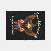 Jesus Defeated Death So You Can Live Christian Quo フリースブランケット (正面(横))