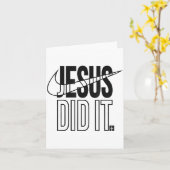 Jesus Did It Religious Cross Christian  カード (黄色い花)