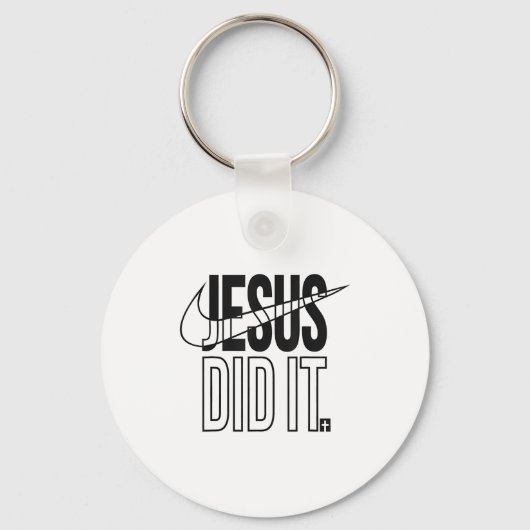 Jesus Did It Religious Cross Christian  キーホルダー (正面)