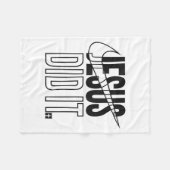 Jesus Did It Religious Cross Christian フリースブランケット (正面(横))