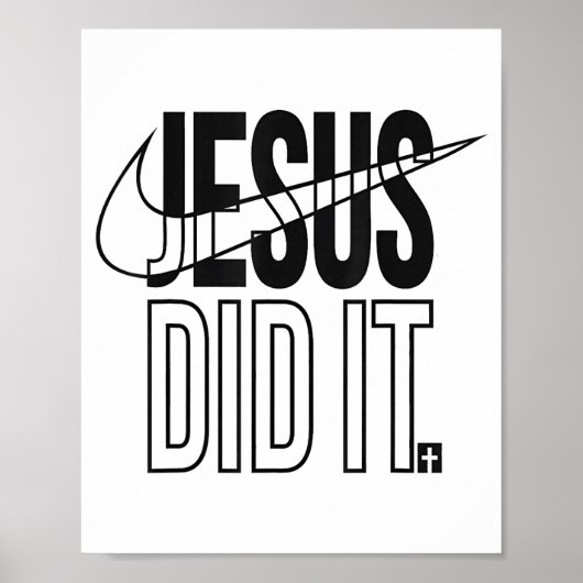 Jesus Did It Religious Cross Christian ポスター (正面)