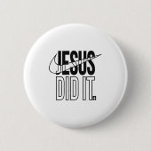 Jesus Did It Religious Cross Christian  缶バッジ (正面)