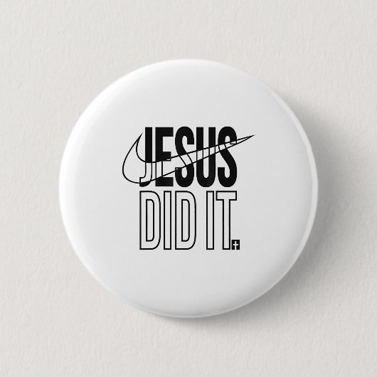 Jesus Did It Religious Cross Christian 缶バッジ (正面)