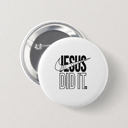 Jesus Did It Religious Cross Christian  缶バッジ (正面&裏面)