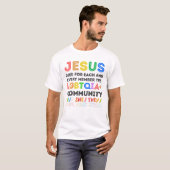 Jesus Died For Him He She Her Them Tシャツ (正面フル)