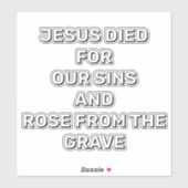 Jesus Died For Our Sins Christian Sticker シール (シート)