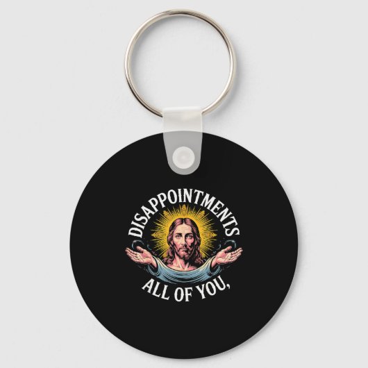 Jesus Disappointed In All Of You Meme  キーホルダー (正面)