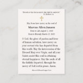Jesus Divine Mercy Funeral Memorial Prayer Cards 名刺 (裏面)