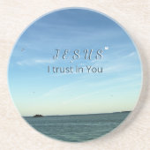 Jesus & Dove Peaceful Christian Sky Art コースター (正面)