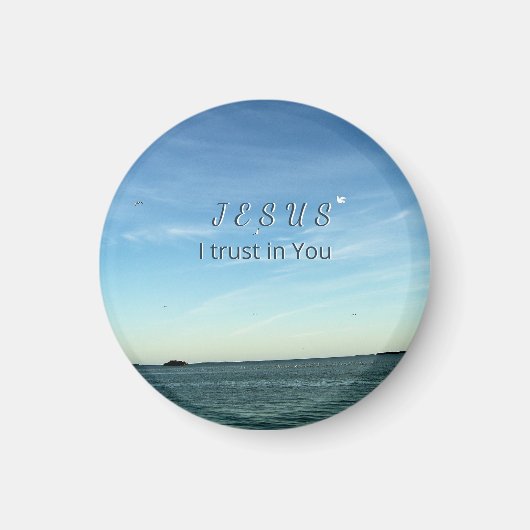 Jesus & Dove Peaceful Christian Sky Inspiration マグネット (正面)