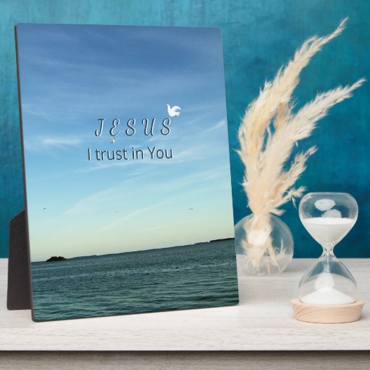 Jesus & Dove Serene Faith Sky Art フォトプラーク (側面)