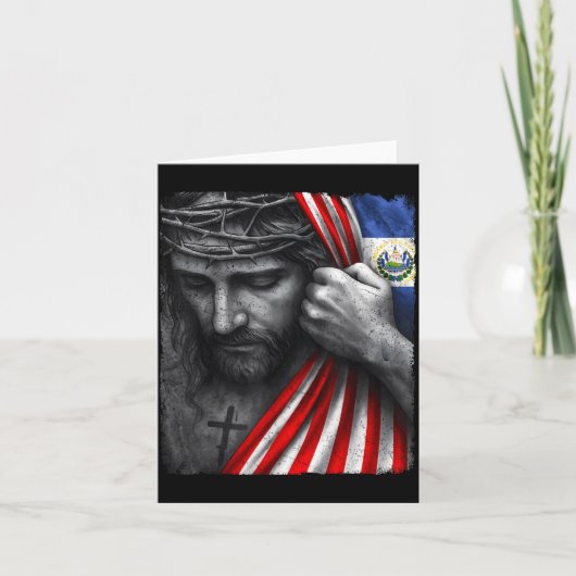 Jesus Faith Cross Crown America El Salvador Herita カード (正面)
