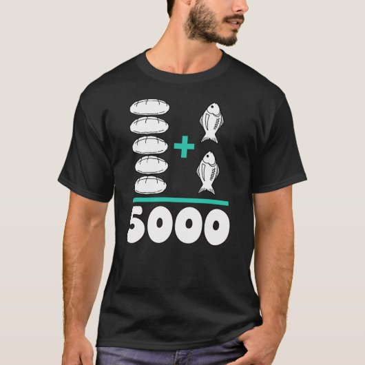 Jesus Fed The 5000 5 Loaves and 2 Fish Bible Verse Tシャツ (正面)