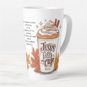 Jesus Fills My Cup Psalm 23:5 Coffee カフェラテマグ (右アングル)