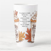 Jesus Fills My Cup Psalm 23:5 Coffee カフェラテマグ (正面)