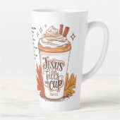 Jesus Fills My Cup Psalm 23:5 Coffee カフェラテマグ (右)