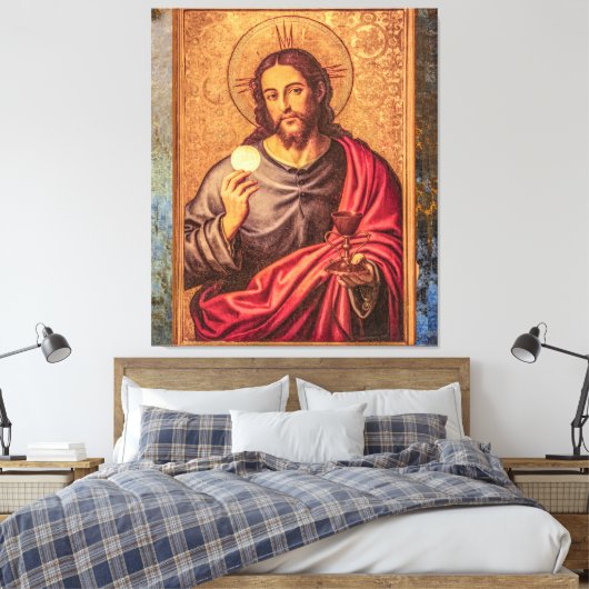 Jesus Fine Art Vintage canvas キャンバスプリント (インサイチュ (寝室))