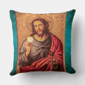 Jesus Fine art vintage pillow クッション (裏面)
