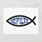 Jesus Gefilte Fish – ユダヤ人の過越しユーモア ポストカード (正面)