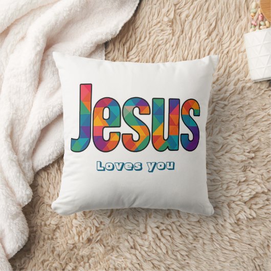 Jesus geometric pattern  クッション (ブランケット)