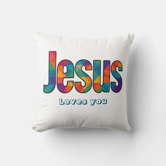 Jesus geometric pattern クッション (正面)