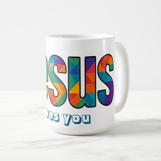 Jesus geometric pattern  コーヒーマグカップ (正面右)