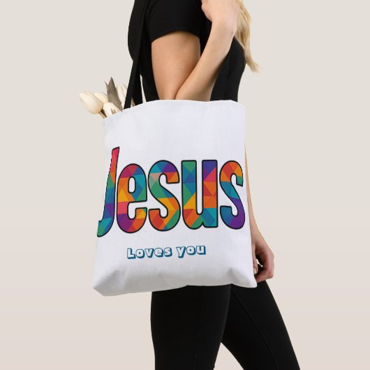 Jesus geometric pattern  トートバッグ (クローズアップ)