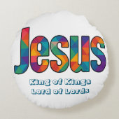 Jesus geometric pattern  ラウンドクッション (裏面)