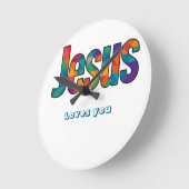 Jesus geometric pattern ラウンド壁時計 (傾斜)